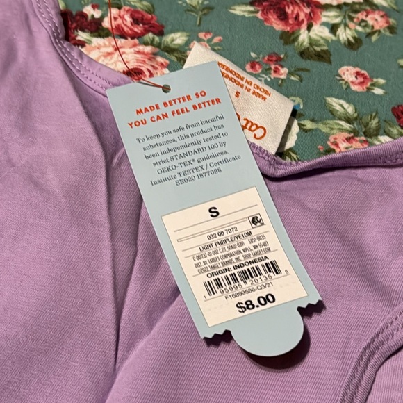 Woman’s small tank top (Cat & Jack) new with tags purple tee. Summer wear ☀️ - Picture 6 of 6